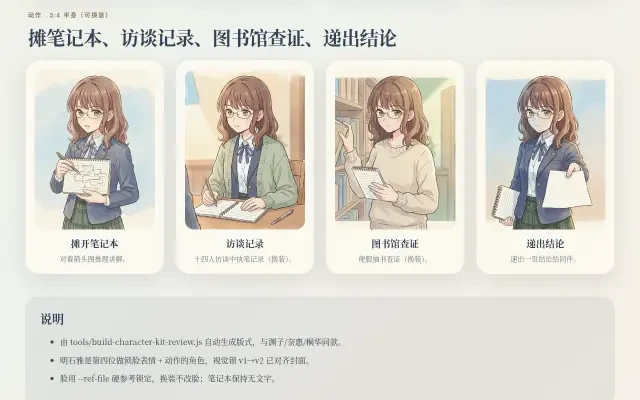 线上检阅页面 — 半身动作表