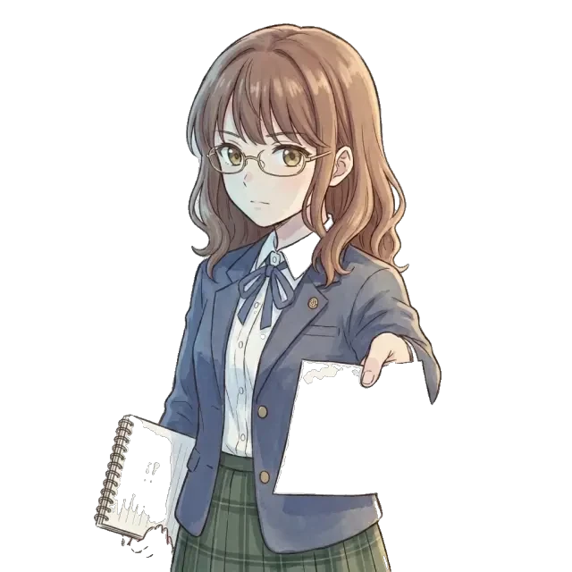 Sprite — handing over a conclusion, transparent PNG