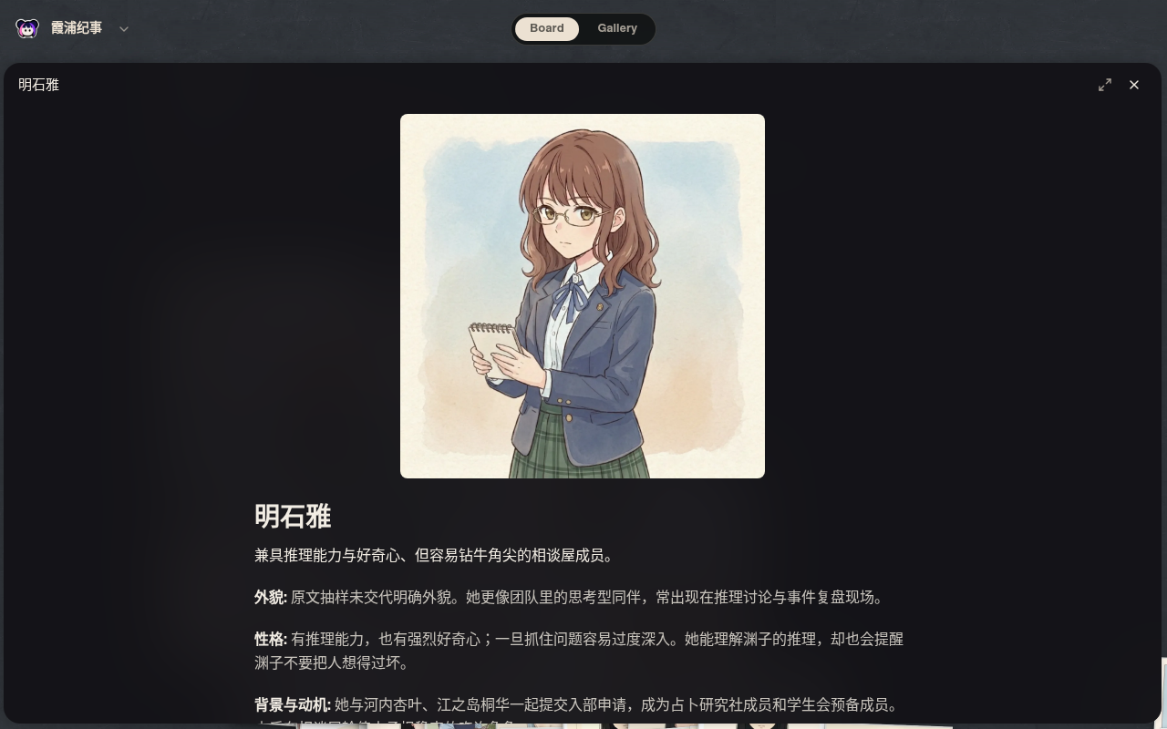 Neta Studio — Charakterpanel von 明石雅
