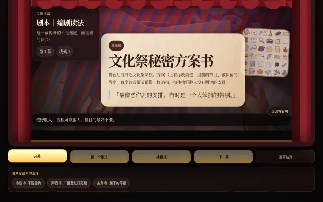 Live app — the writer's reading, 文化祭秘密方案书