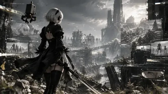 YoRHa: Nier Automata — Vitrine de Interface YoRHa: Uma Experiência de Interface Android Interativa | Jogue Online