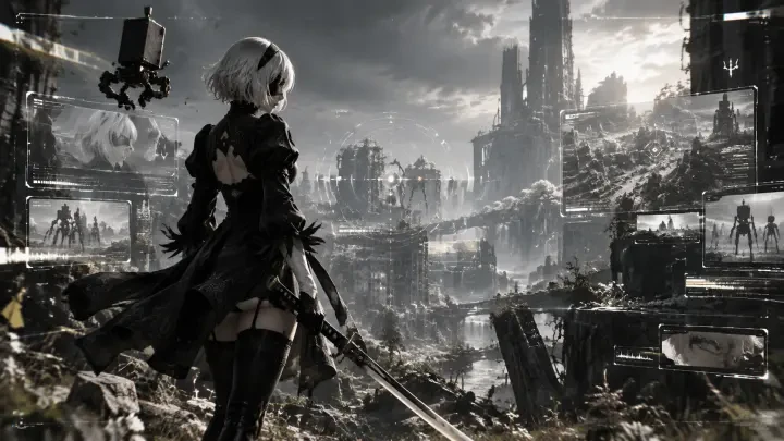 YoRHa: Nier Automata — YoRHa UI Build Showcase: An Interactive Android Interface Experience | Play Online