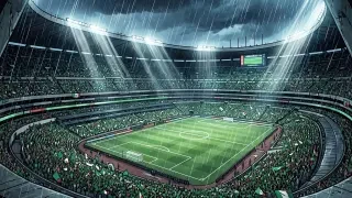 Scene background — Estadio Azteca in the rain