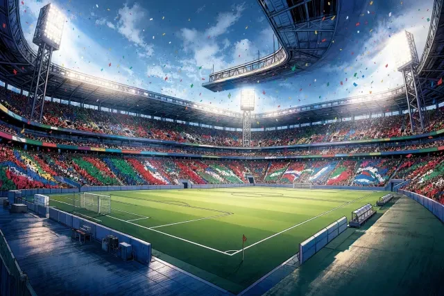 Scene background — MetLife Stadium interior at night