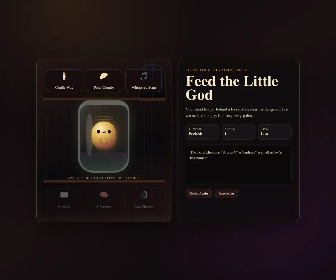 Feed the Little God web work preview