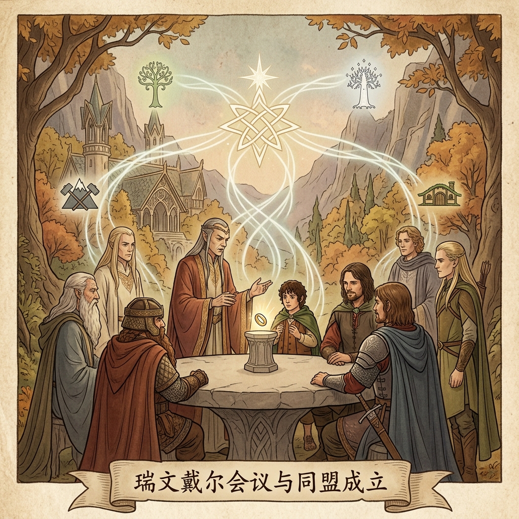 El Concilio de Rivendel: fondo de escena