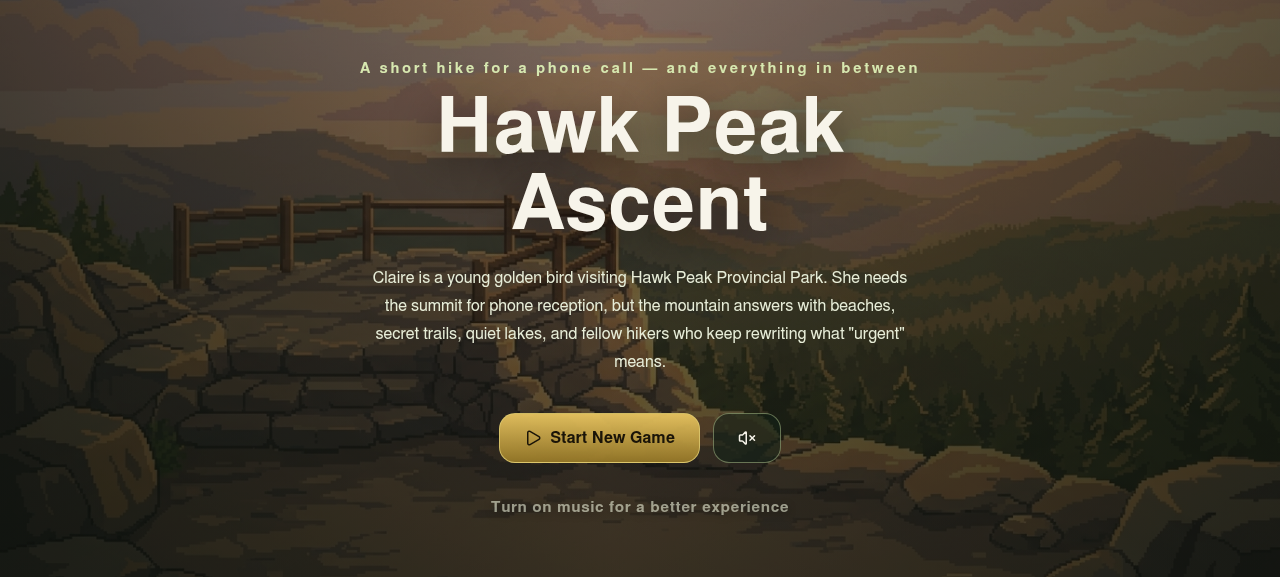Hawk Peak Ascent — pantalla de título