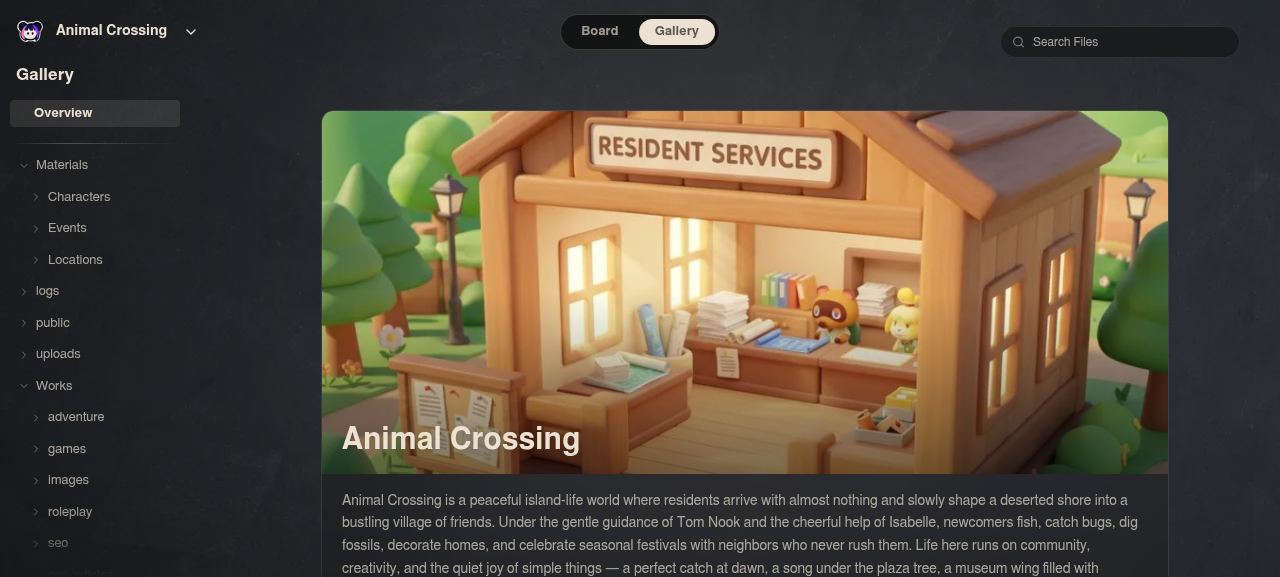 Neta Studio — Animal-Crossing-Galerieansicht