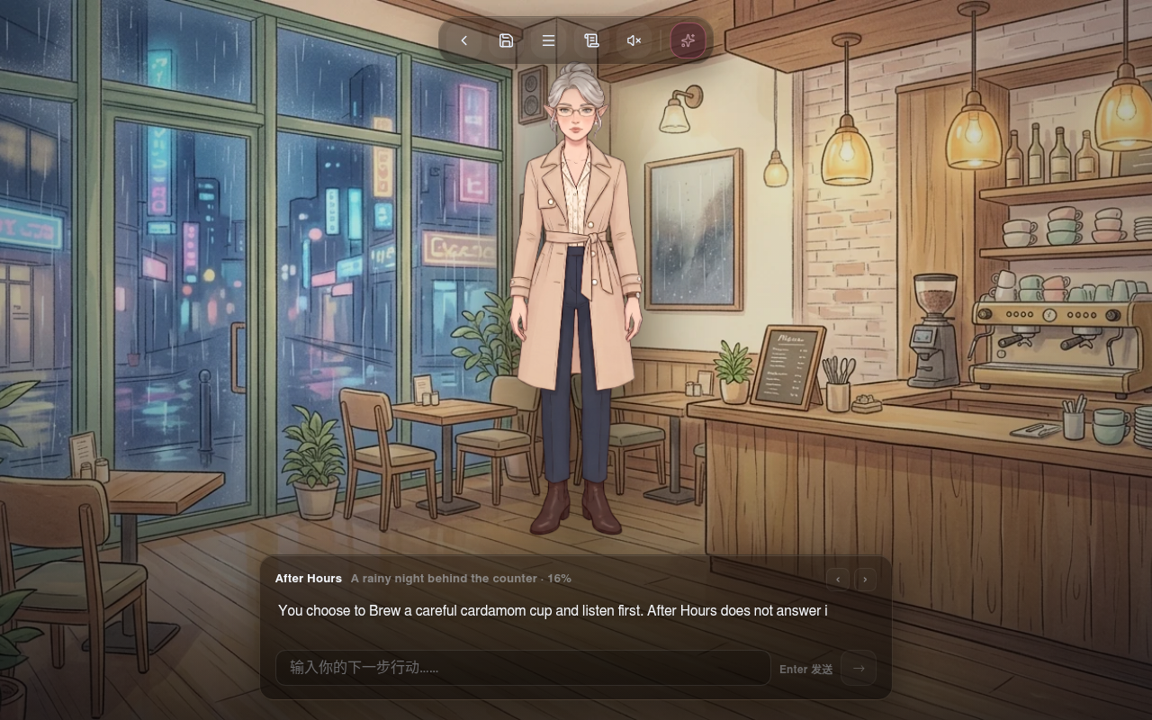 Gameplay — LLM-Erzählung in Echtzeit