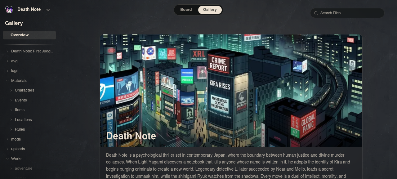 Neta Studio — Death Note gallery view