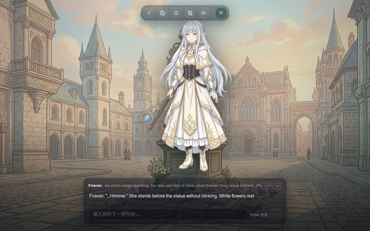 Gameplay — before the hero's statue