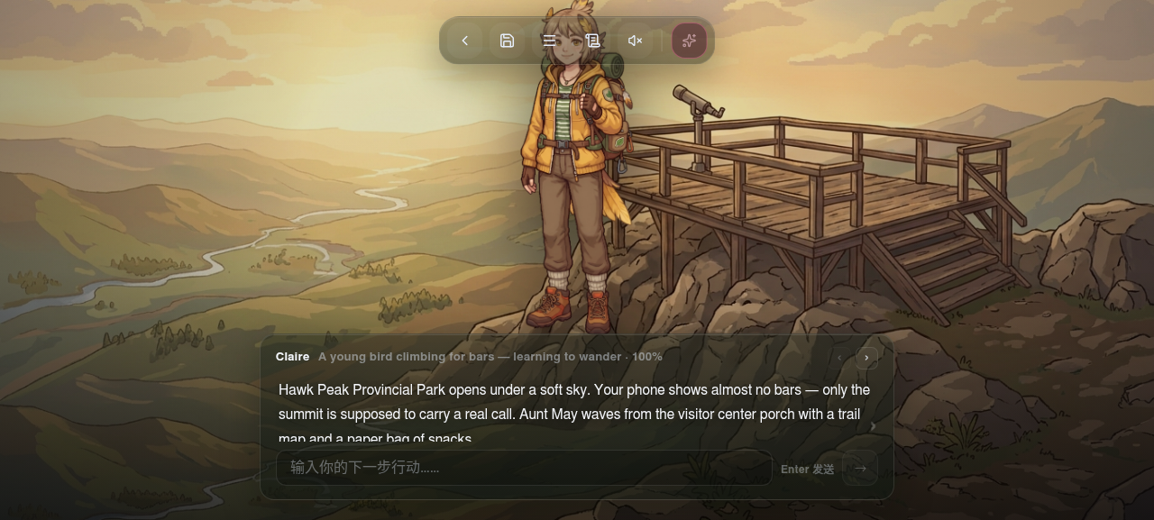Gameplay — Gipfel des Hawk Peak
