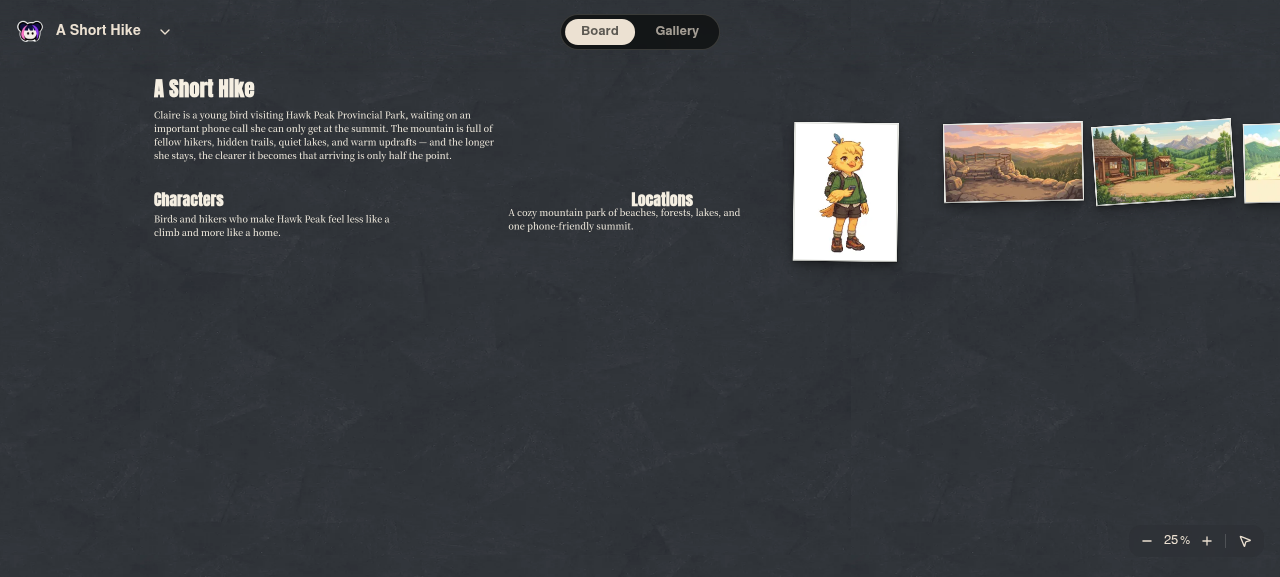 Neta Studio — Weltentafel zu A Short Hike