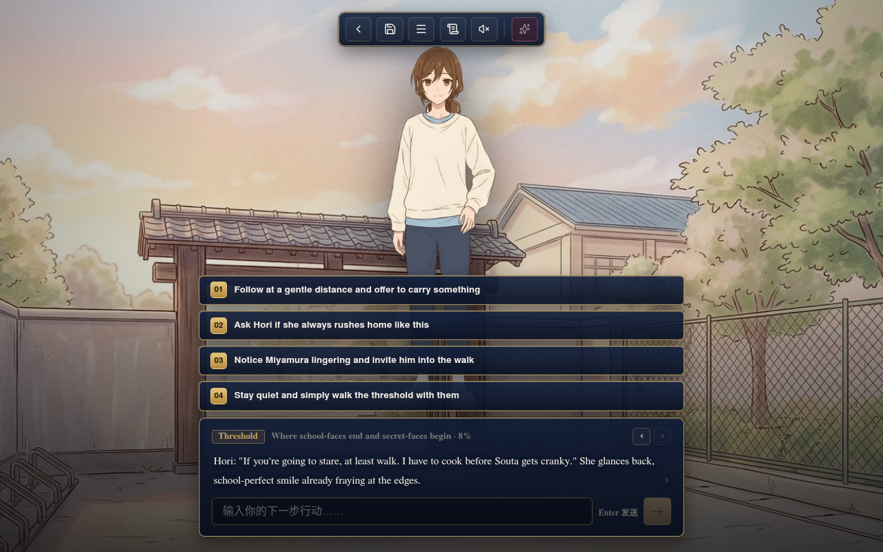 Gameplay — Horis erster Satz
