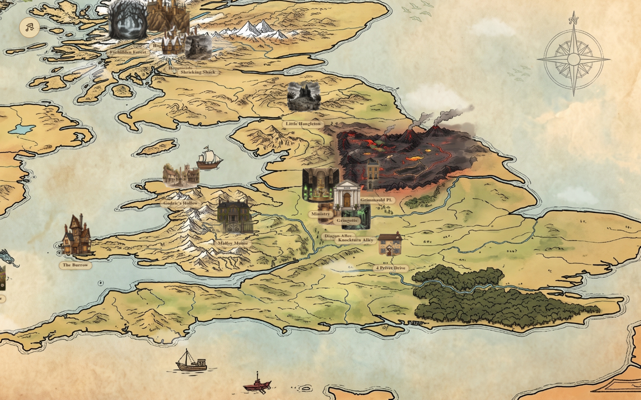 Harry Potter — obra web Wizarding World Map