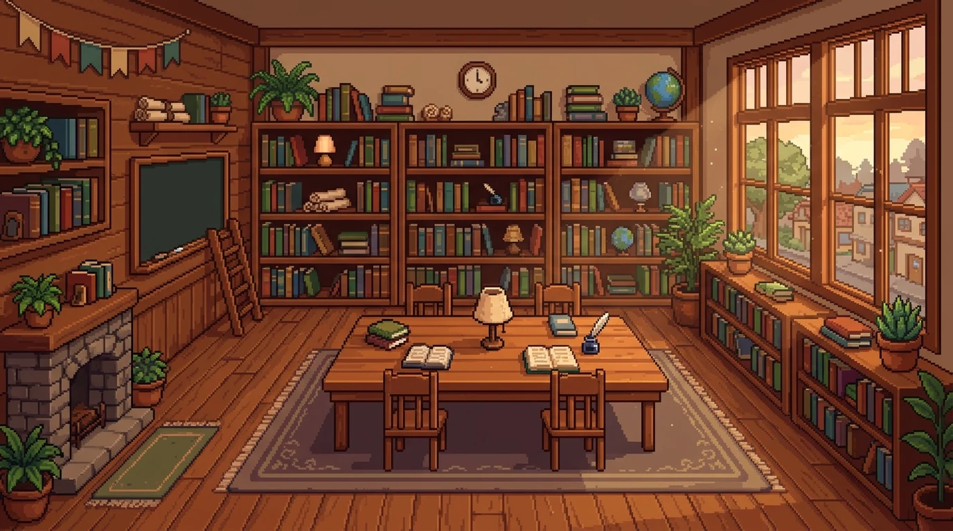 Hintergrund: Bibliotheksinneres
