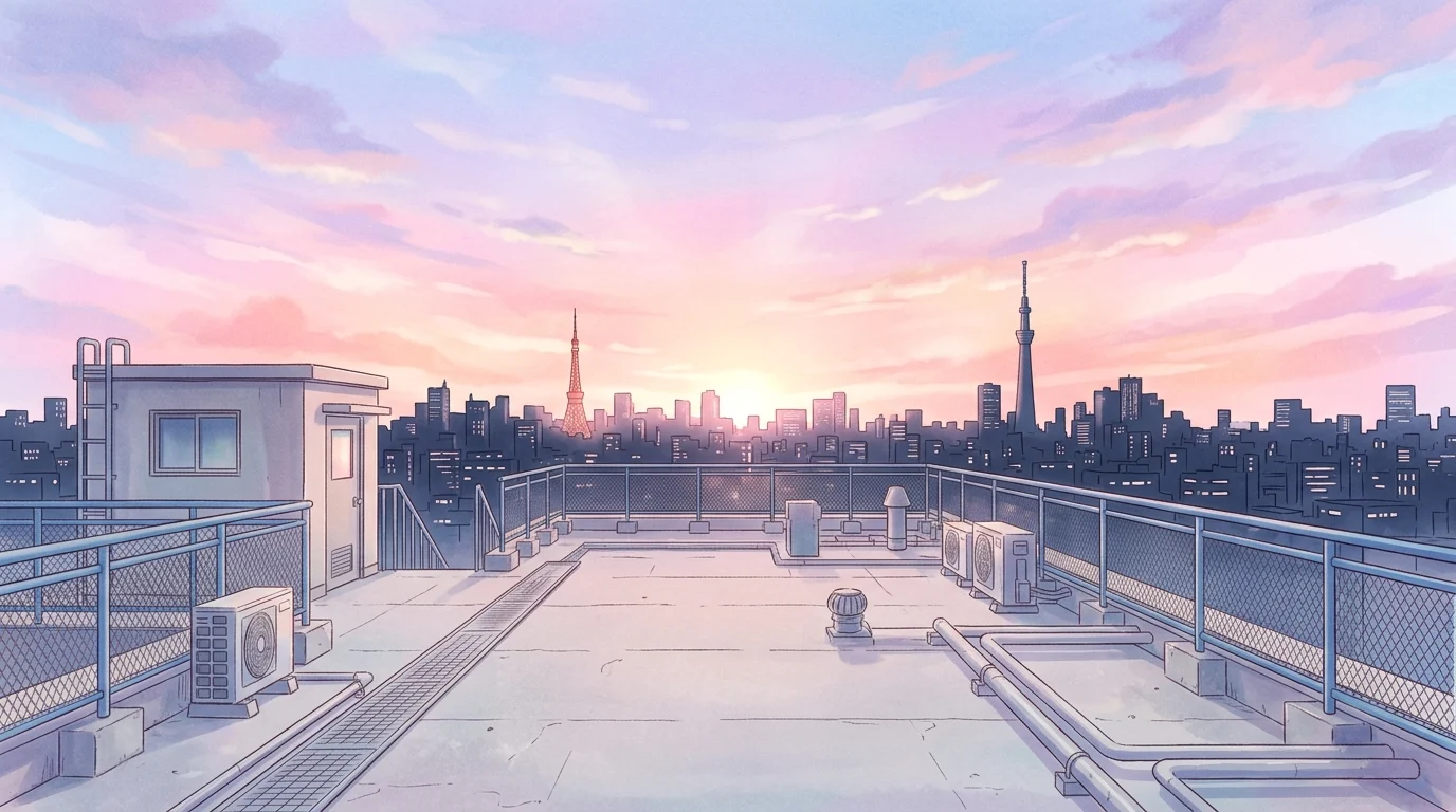 Scene background — Rooftop Dawn