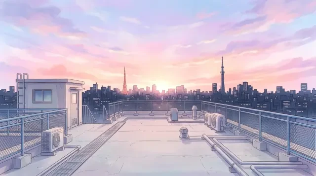 Scene background — Rooftop Dawn