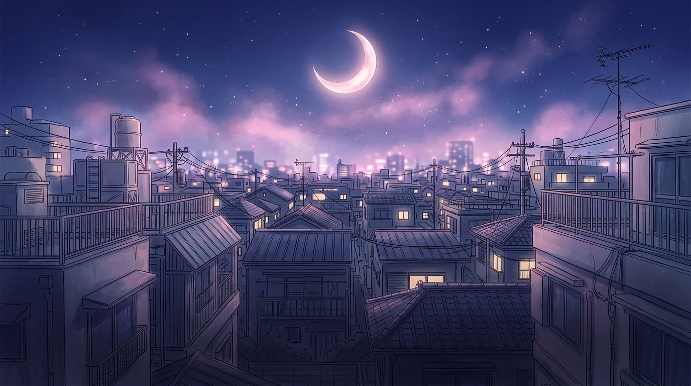 Title background — Juuban Moon