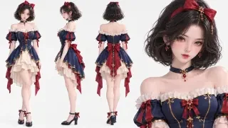 シード参照 — シュエシュエのキャラクターシート(成人した白雪姫、3D CG)