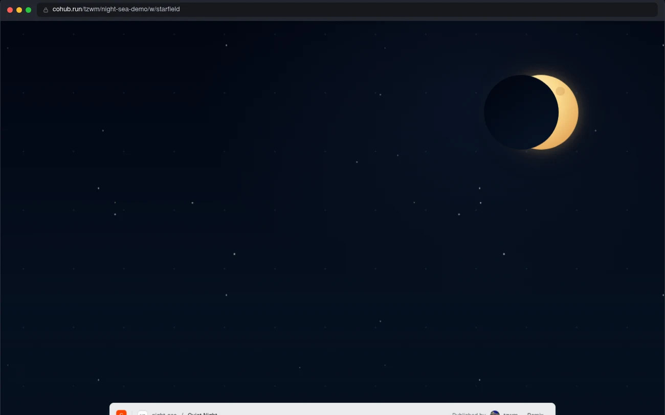 A published Cohub Work running at its public URL