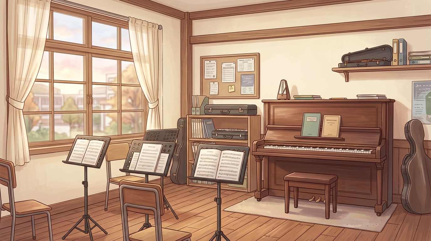 After-School Music Studio — scene background
