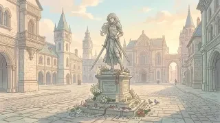 Décor de la place de la statue