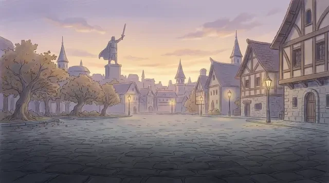 Title background — capital at dusk