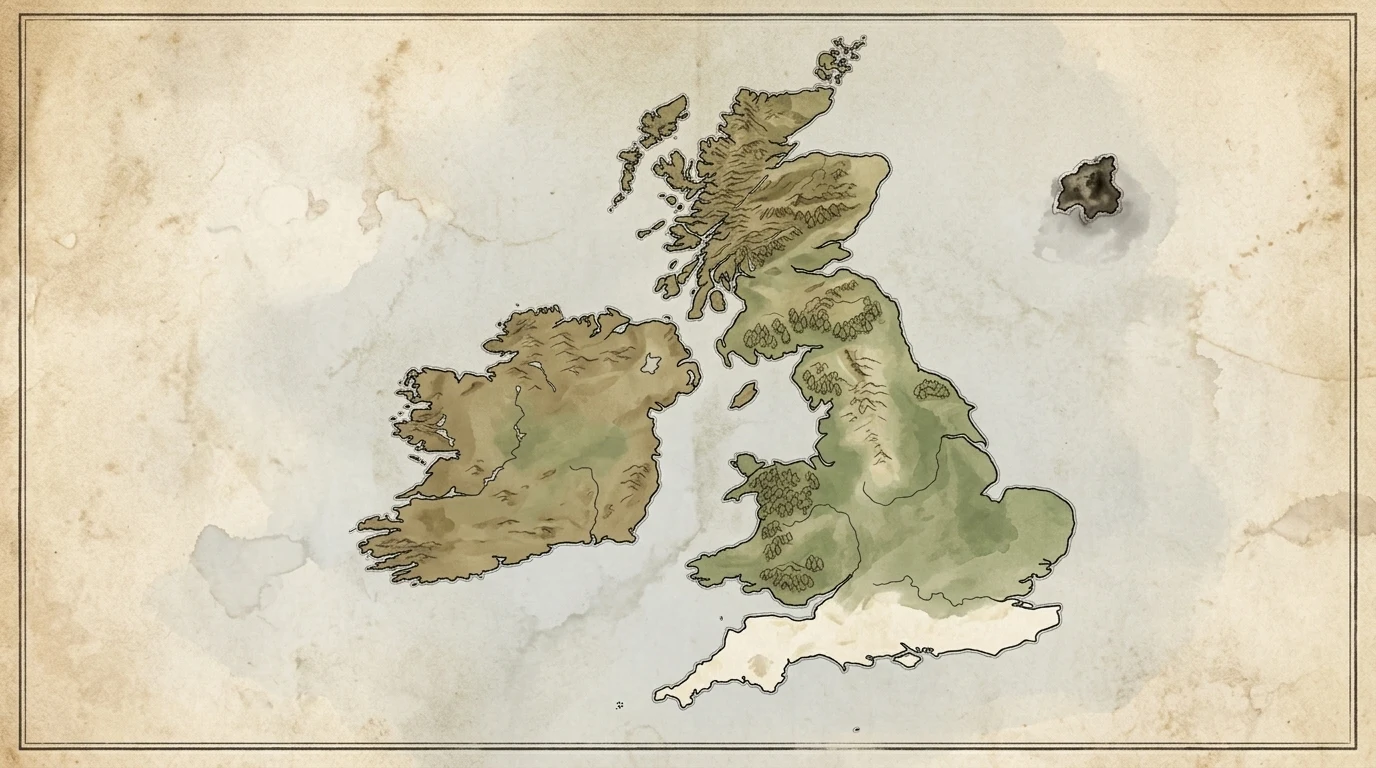 Clean terrain map of magical Britain